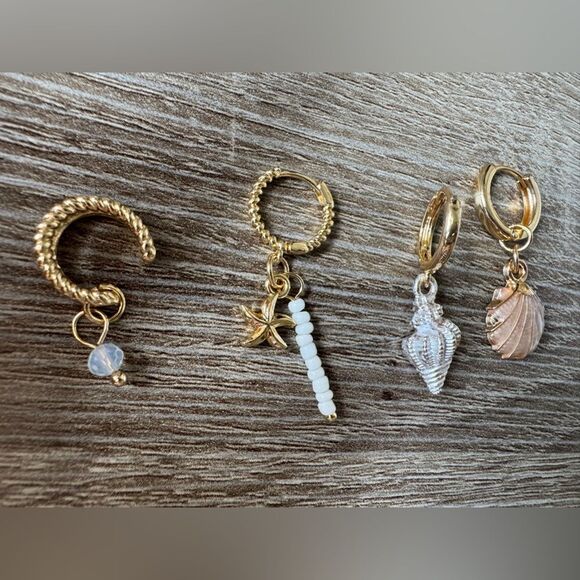 Stackable Shell Earrings A1220 - Picture 2 of 3